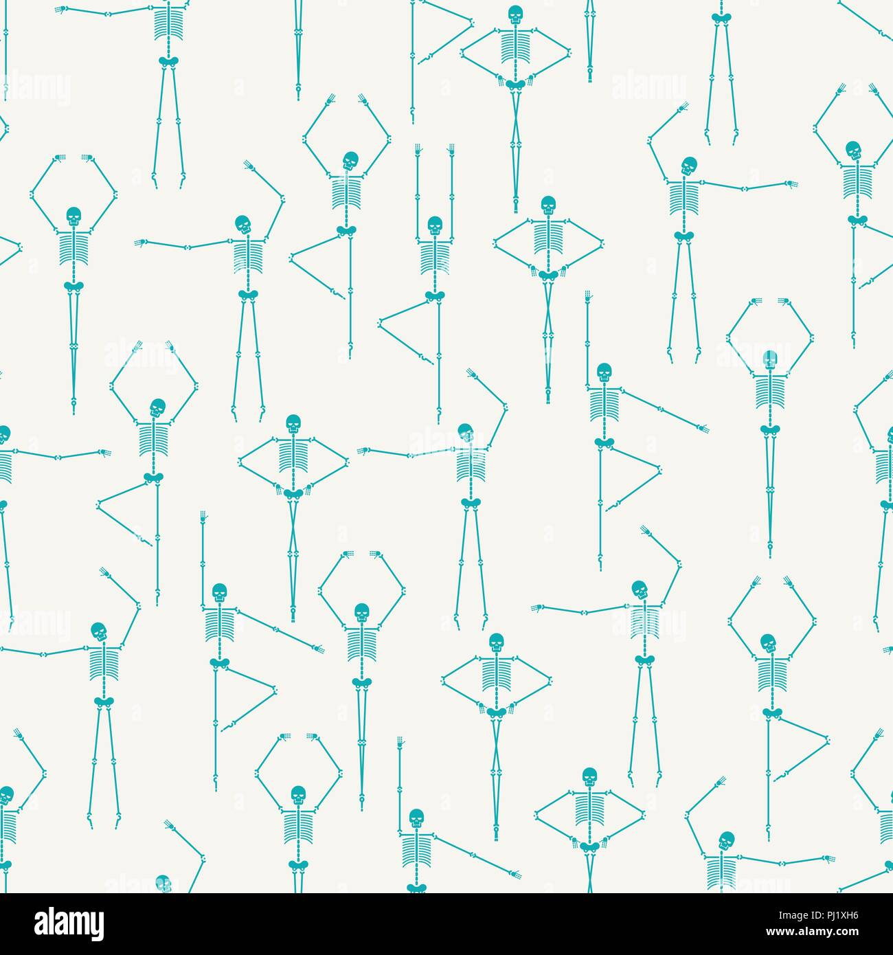 Danse sans couture. motif squelette L'os du crâne et la texture des danses. Halloween background Vector illustration. Illustration de Vecteur