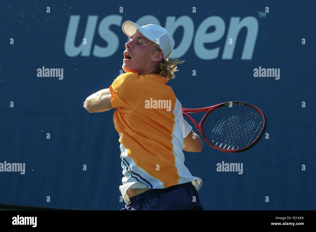 Denis Shapovalov (CAN) de la compétition à l'US Open de Tennis 2018. Banque D'Images