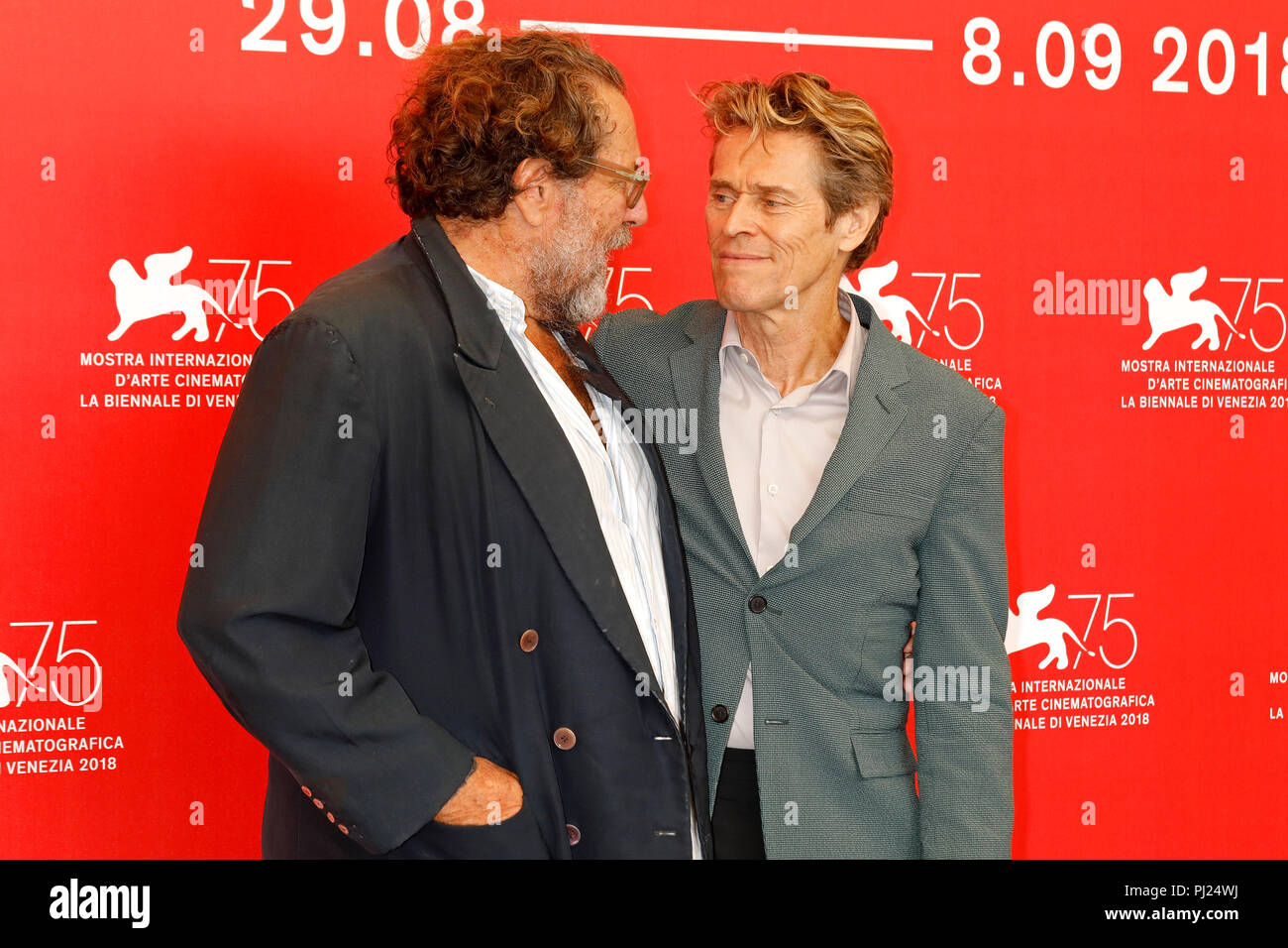 Venise, Italie. 06Th Nov, 2018. Julian Schnabel, Willem Dafoe assister à l 'à l'Éternité's Gate' photocall au cours de la 75e Festival du Film de Venise au Palazzo del Casino sur Septembre 03, 2018 à Venise, Italie. ( Crédit : John Rasimus)/Media Punch ***France, Suède, Norvège, Finlande, USA, Denark, la République tchèque, l'Amérique du Sud seulement***/Alamy Live News Banque D'Images