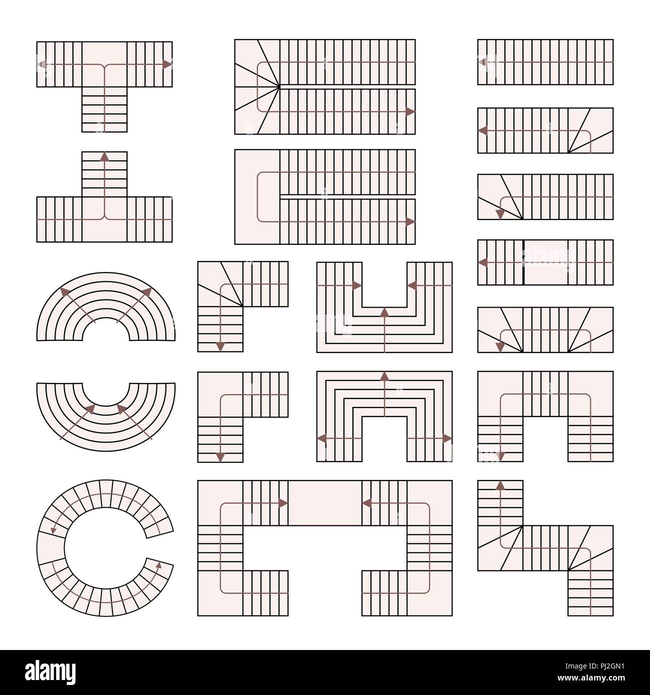 Dessiner des escaliers. Régler l'échelle. Illustration vectorielle. Icône de bâtiment abstrait. Illustration de Vecteur