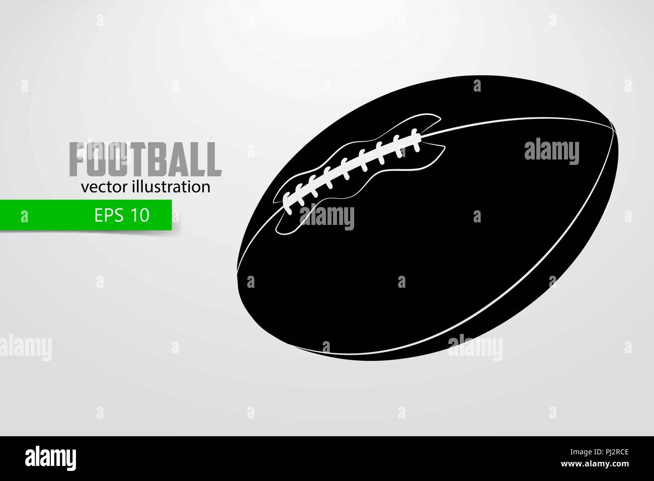 Silhouette d'un ballon de football. Arrière-plan et le texte sur un calque séparé, la couleur peut être changée en un clic. Illustration de Vecteur