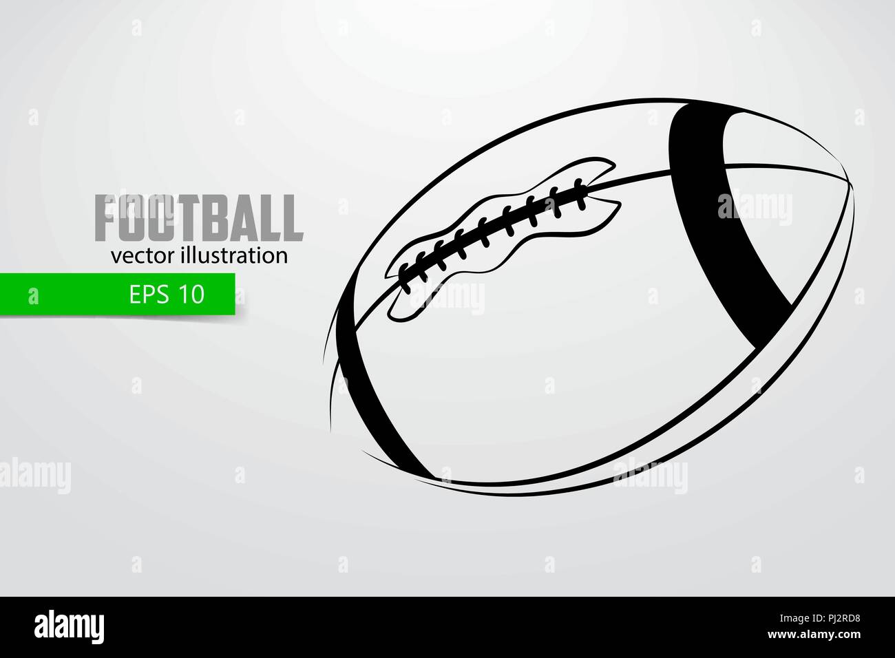 Silhouette d'un ballon de football. Arrière-plan et le texte sur un calque séparé, la couleur peut être changée en un clic. Illustration de Vecteur