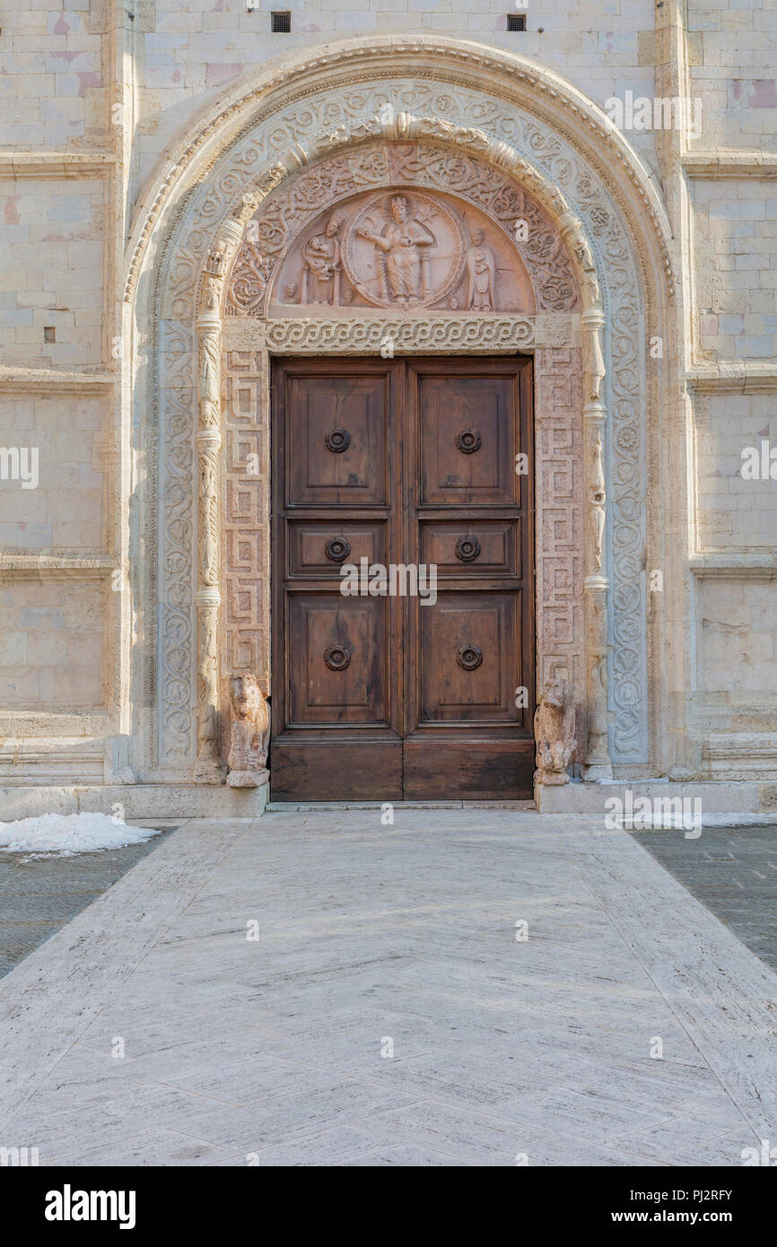 La Cathédrale d'assise, cathédrale San Rufino di Assisi, Assisi, Perugia, Ombrie, Italie Banque D'Images