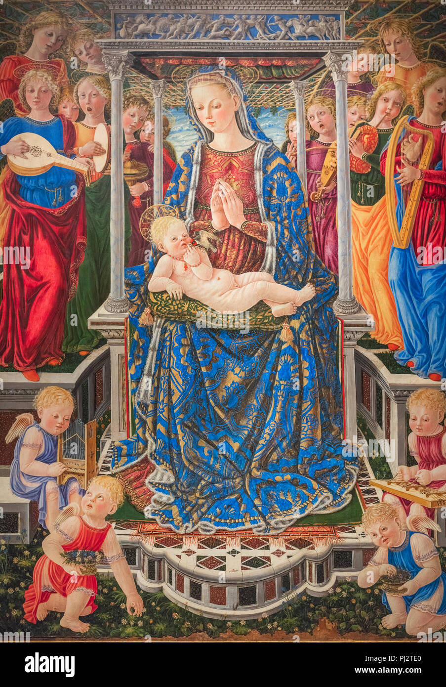 Vierge Marie et l'enfant, l'icône (15e siècle), Galleria Nazionale dell'Umbria, Perugia, Ombrie, Italie Banque D'Images