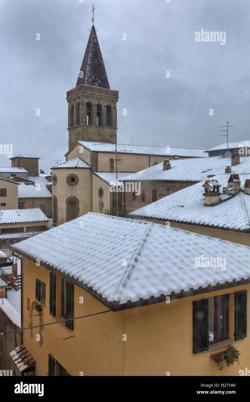 Clocher de l'église San Francesco, Sansepolcro, Borgo Santo Sepolcro, Arezzo, Toscane, Italie Banque D'Images