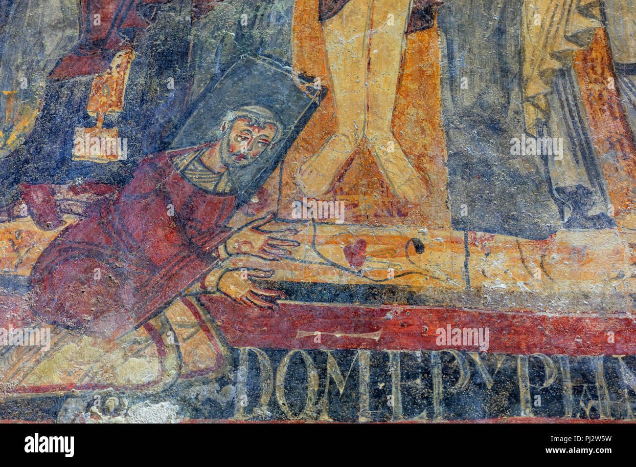 La fresque (9e siècle), San Vincenzo al Volturno, monastère bénédictin, Campobasso, Molise, Italie Banque D'Images
