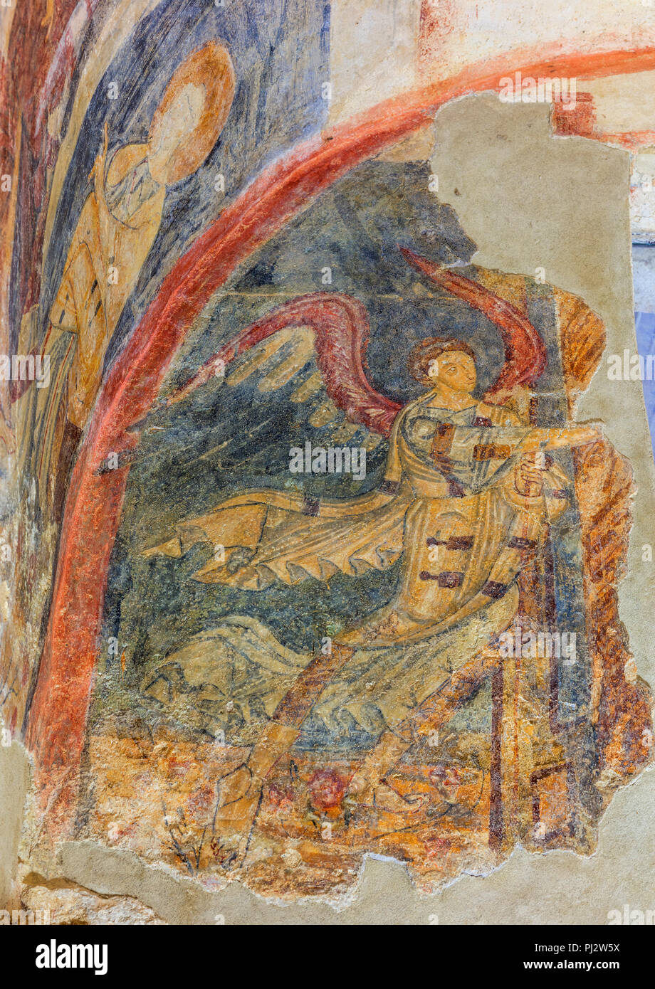 La fresque (9e siècle), San Vincenzo al Volturno, monastère bénédictin, Campobasso, Molise, Italie Banque D'Images