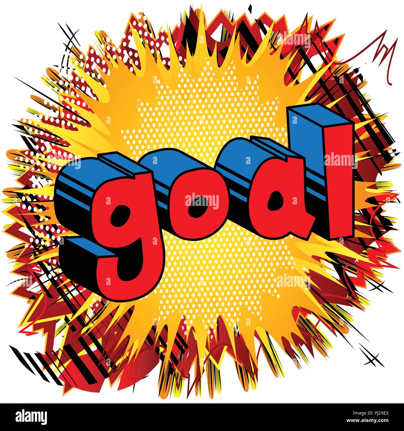 Objectif - Vector illustration comic book style phrase. Illustration de Vecteur