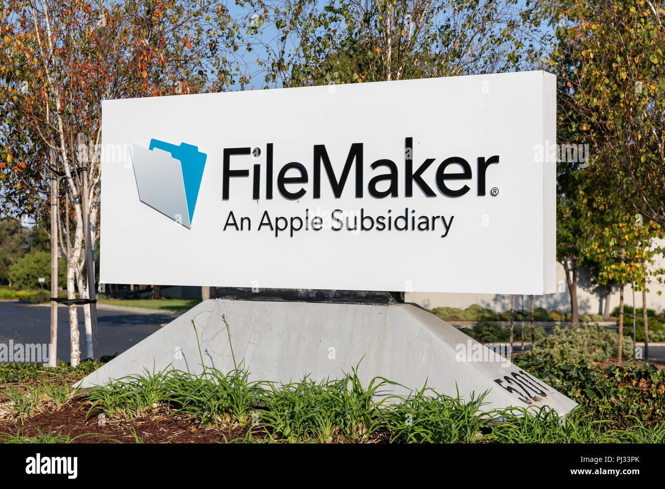 - Une filiale FileMaker Apple, panneau ; Patrick Henry Drive, Santa Clara, Californie Banque D'Images