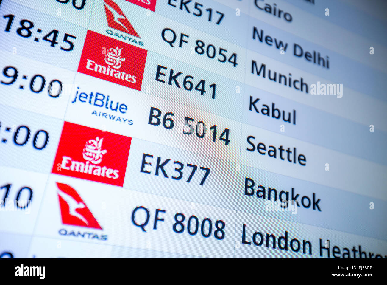 Conseil de l'information l'Aéroport International de Dubai Banque D'Images