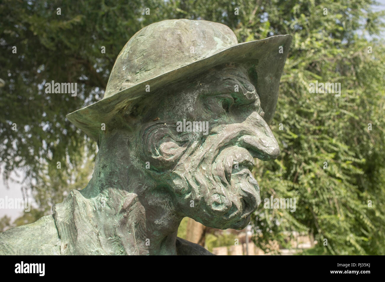 Francisco Pizarro Conquérant espagnol de l'Empire Inca. Sculpture réalisée par Estanislao García. Badajoz, Espagne Banque D'Images