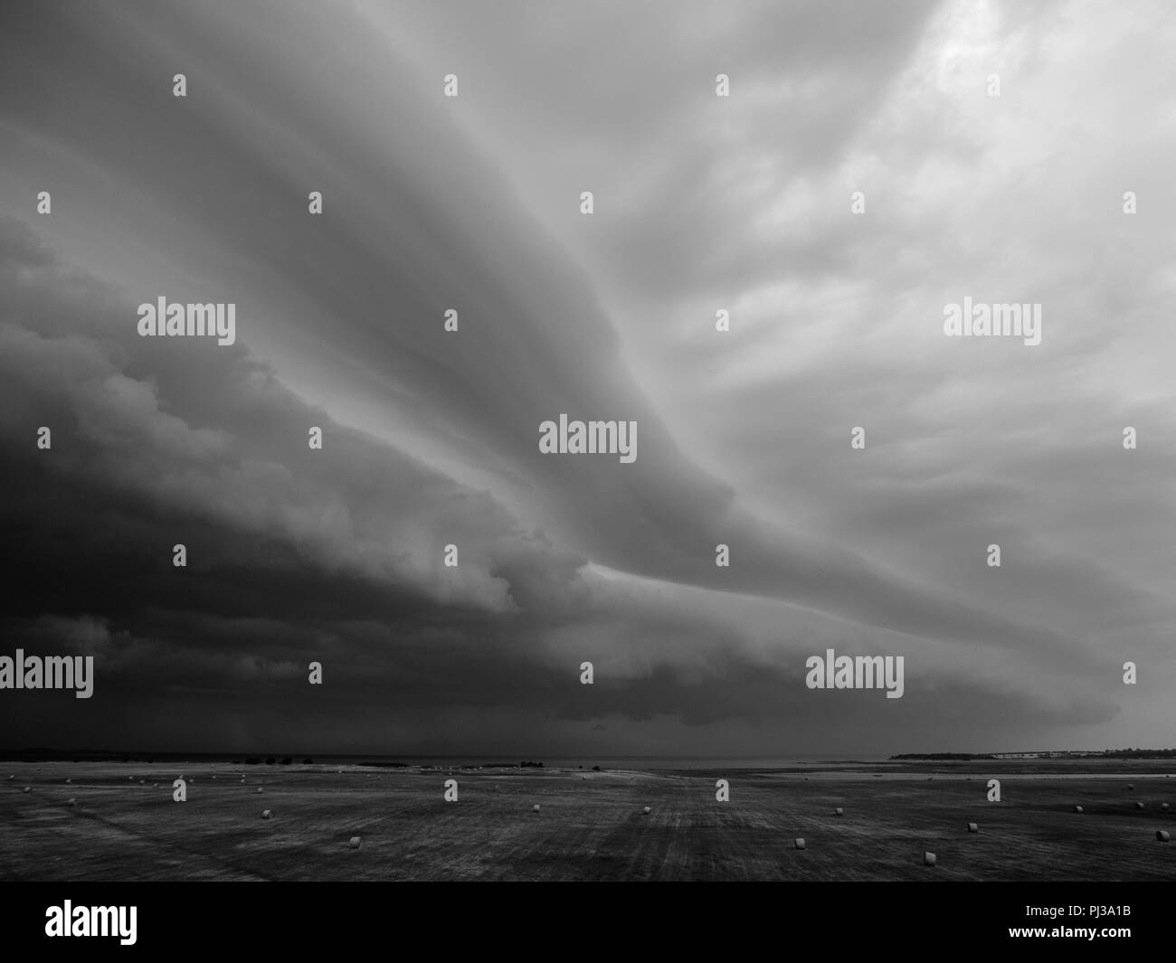 Approche d'une tempête spectaculaire, Avno Naturcenter, Lundby, la Nouvelle-Zélande, le Danemark, l'Europe. Banque D'Images