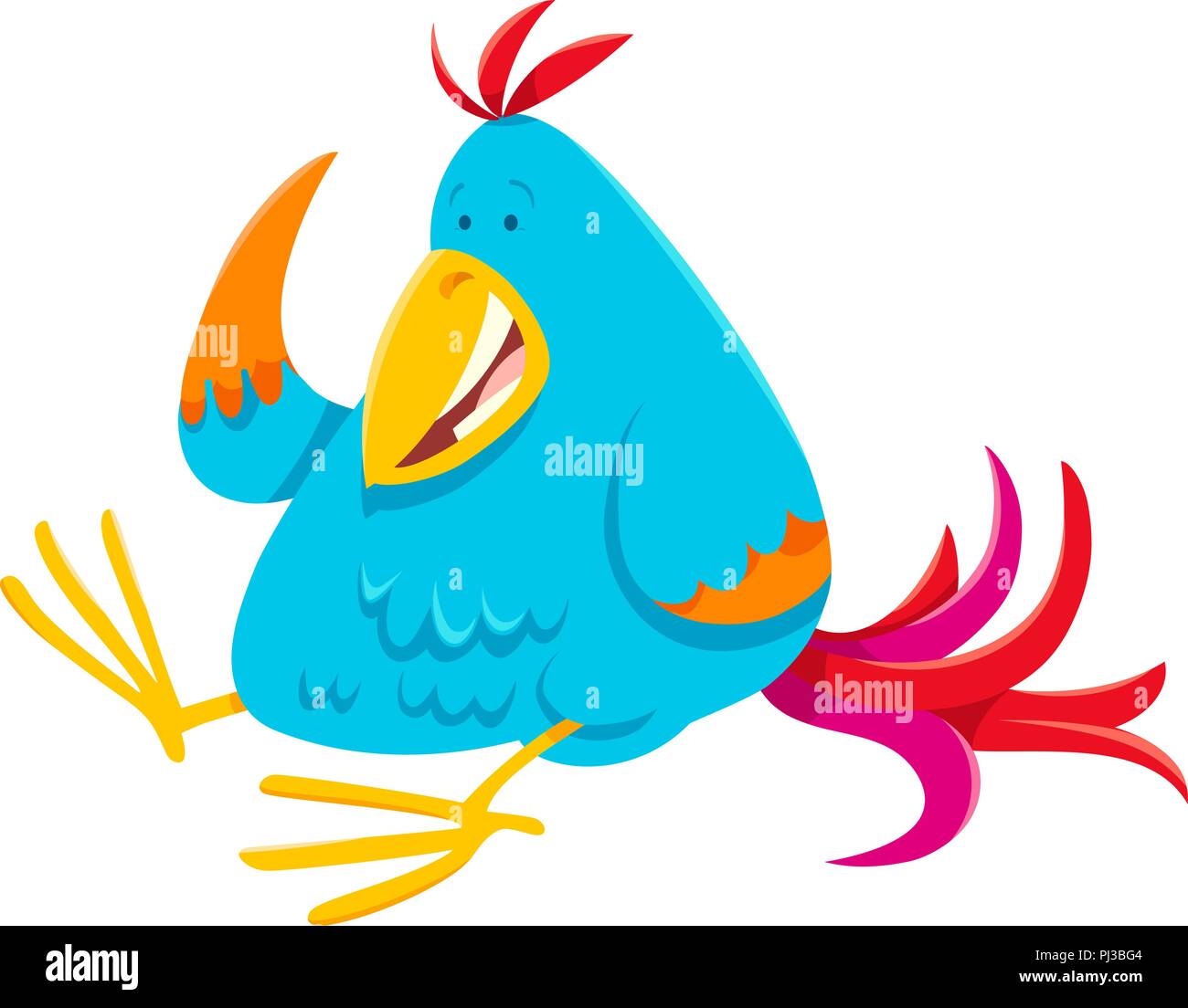 Cartoon illustration du caractère animal oiseau rigolo Illustration de Vecteur