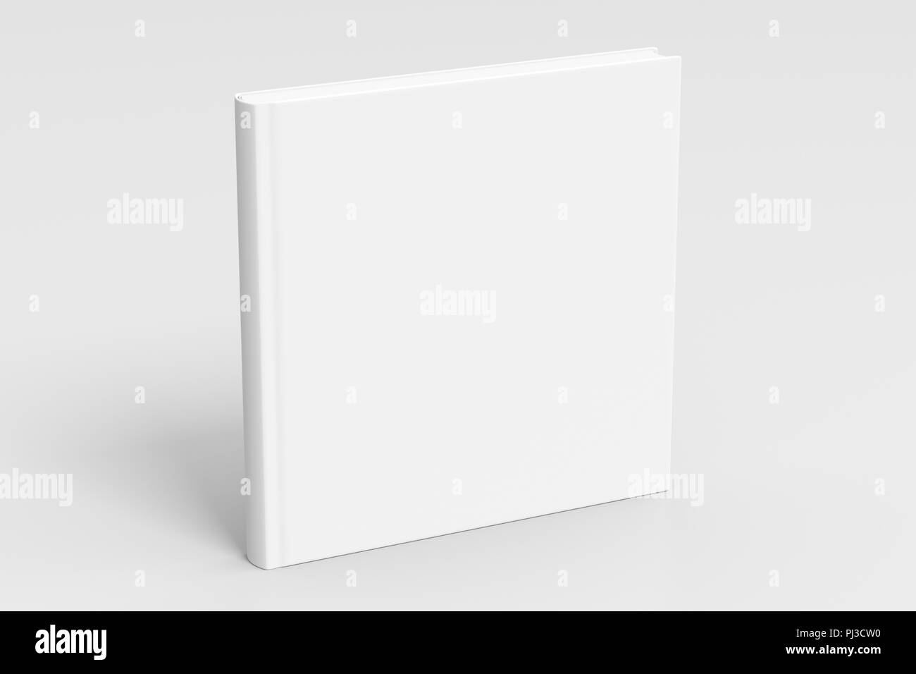 Maquette de couverture de livre blanc carré debout sur fond blanc avec  chemin de détourage autour de livre. 3d illustration Photo Stock - Alamy