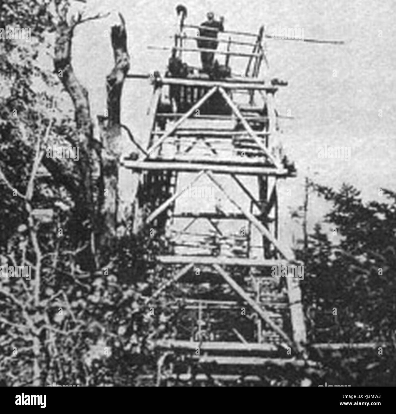 Le Lac Balsam Mountain Fire Tower 1905. Banque D'Images