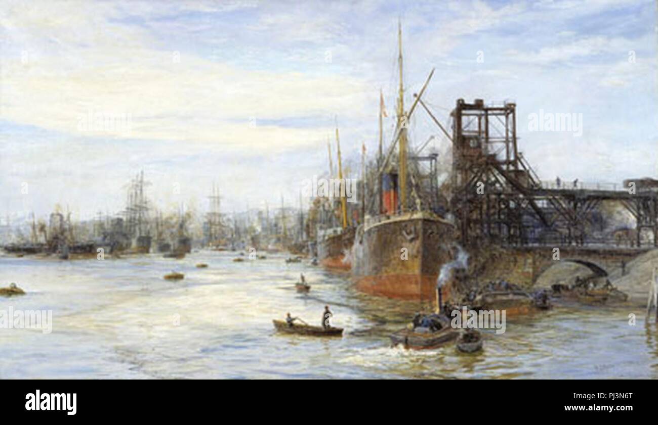 Barry Docks Galles du Sud c. 1900 William Lionel Wyllie. Banque D'Images