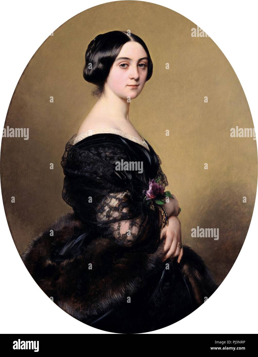 Baronne Henri Hottinguer, née Caroline Delessert par Franz-Xaver Winterhalter. Banque D'Images