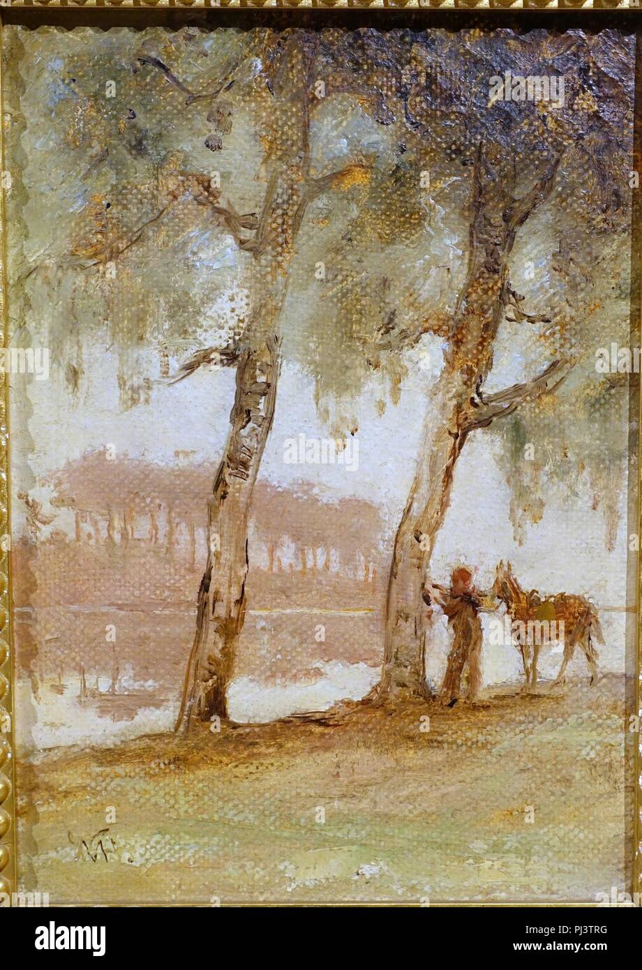 Bords de rivière St-johns par William Morris Hunt, 1873-1874, huile sur toile - Banque D'Images