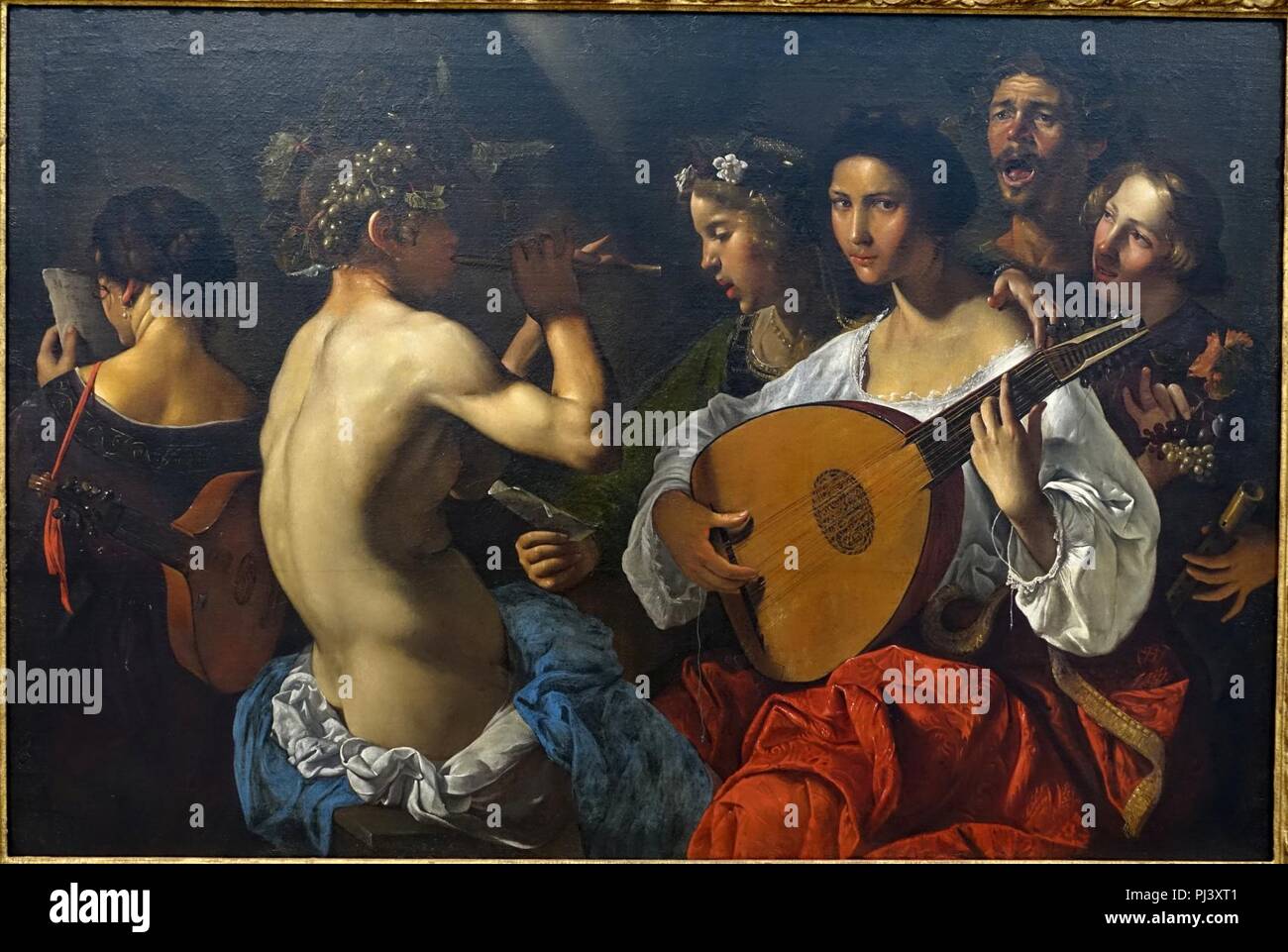 Concert bachiques par Pietro Paolini, italien, 1625-1630, huile sur toile Banque D'Images