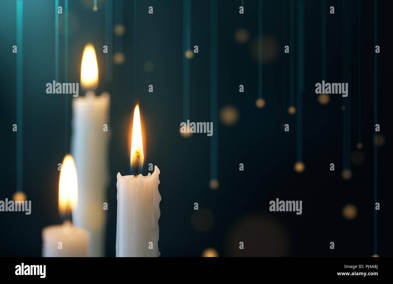 Luminaires suspendus avec bougies backgorund Banque D'Images