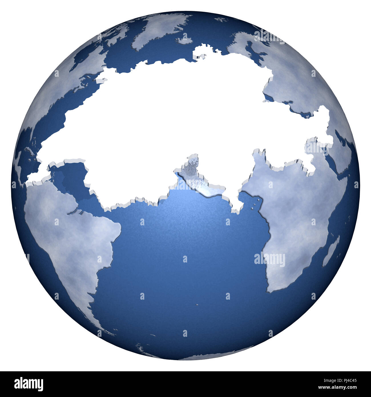 3D illustration. Profil et frontières de la nation avec l'Organisation mondiale de l'arrière-plan. Banque D'Images