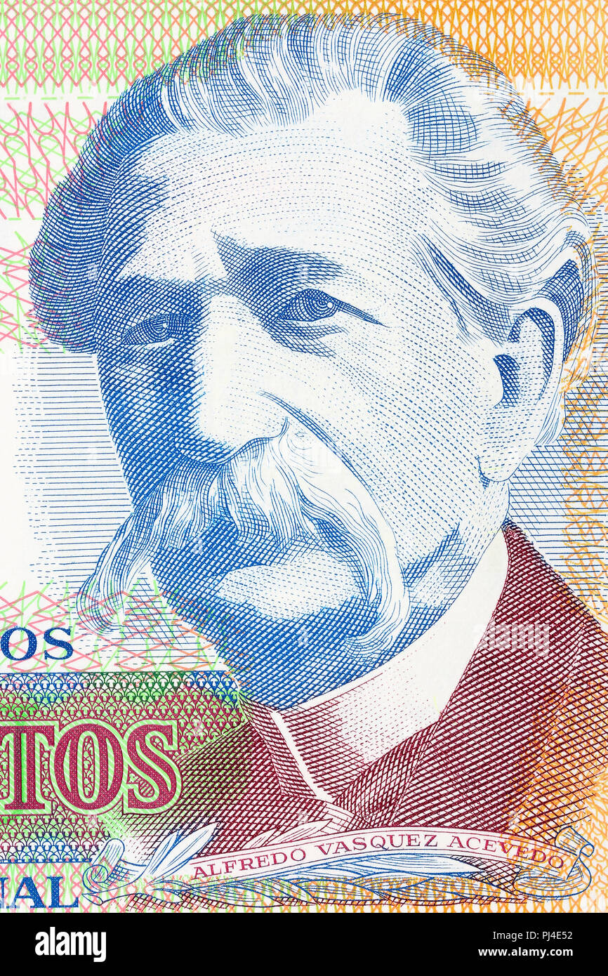 Alfredo Vasquez Acevedo portrait d'argent uruguayen Banque D'Images