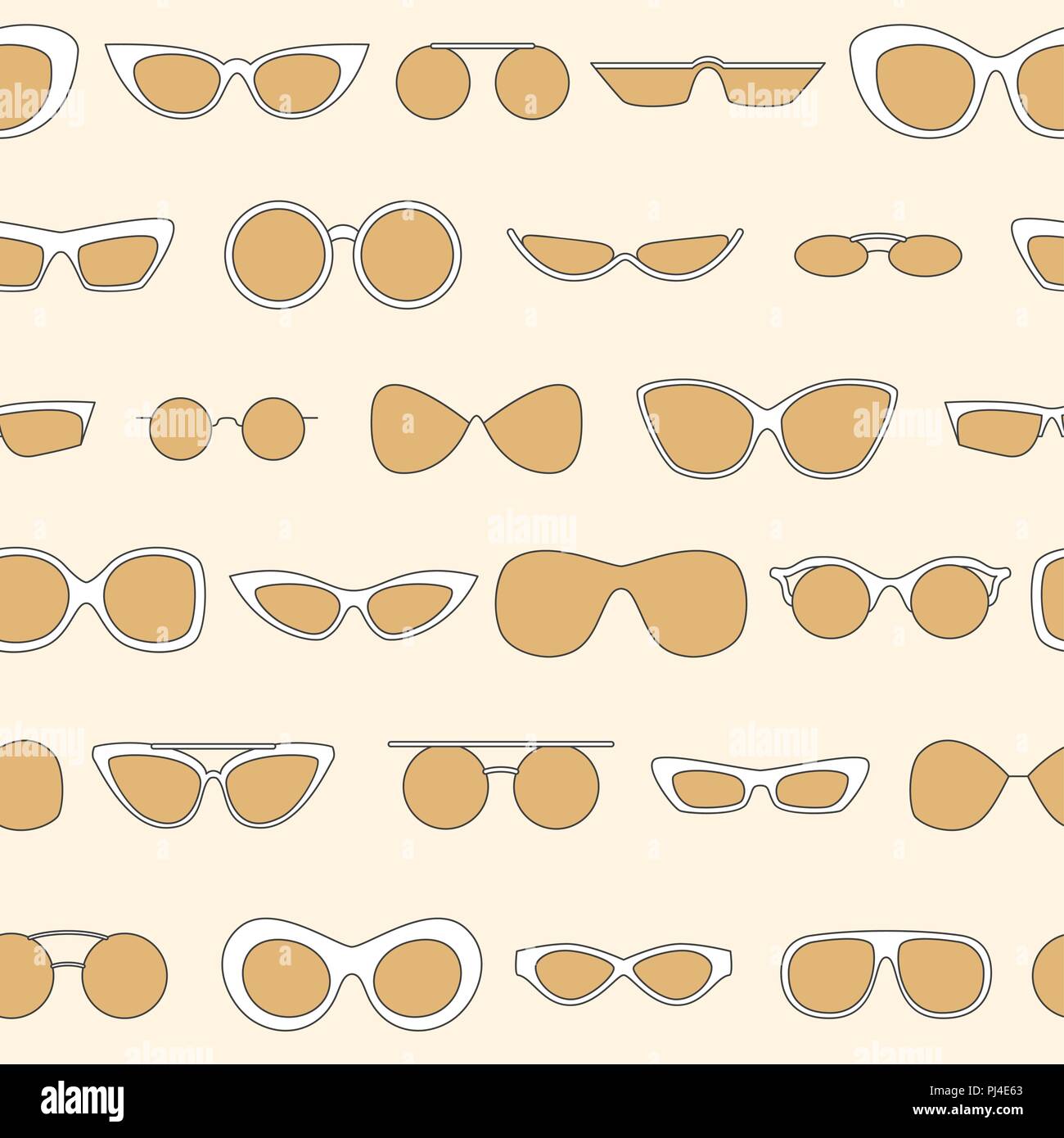 Modèle linéaire sans lunettes, lunettes à la mode divers fond répétitif Illustration de Vecteur
