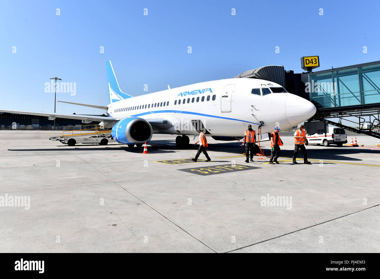 Colombier-Saugnieu (sud-est de la France). 2018/04/19. L'aéroport de Lyon Saint-Exupéry. Boeing 737-505 sur le tarmac, l'avion appartenant à la compagnie aérienne compan Banque D'Images