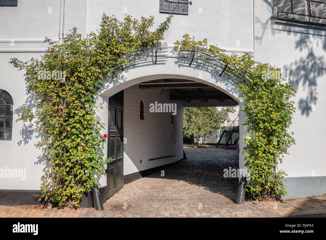 Les petites rues dans Sornderborg sur la SLA, Danemark Banque D'Images