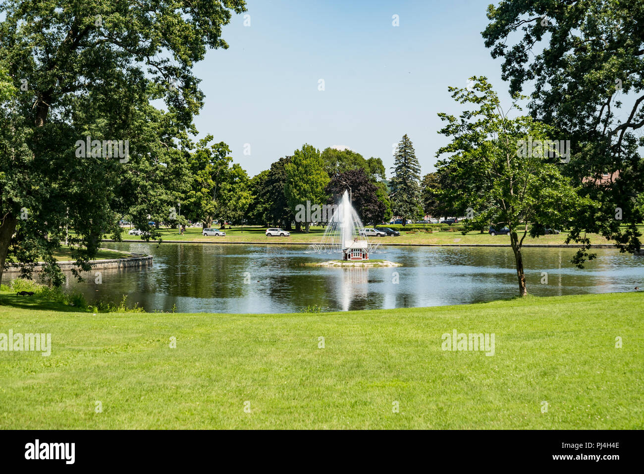 Lake Deering Oaks Park à Portland, Maine Banque D'Images
