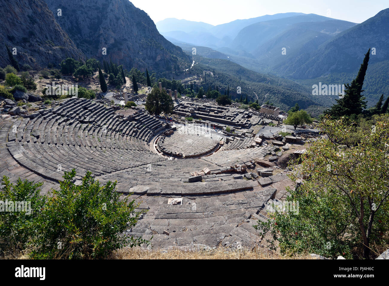 Le théâtre en site archéologique de Delphes, Grèce centrale Banque D'Images