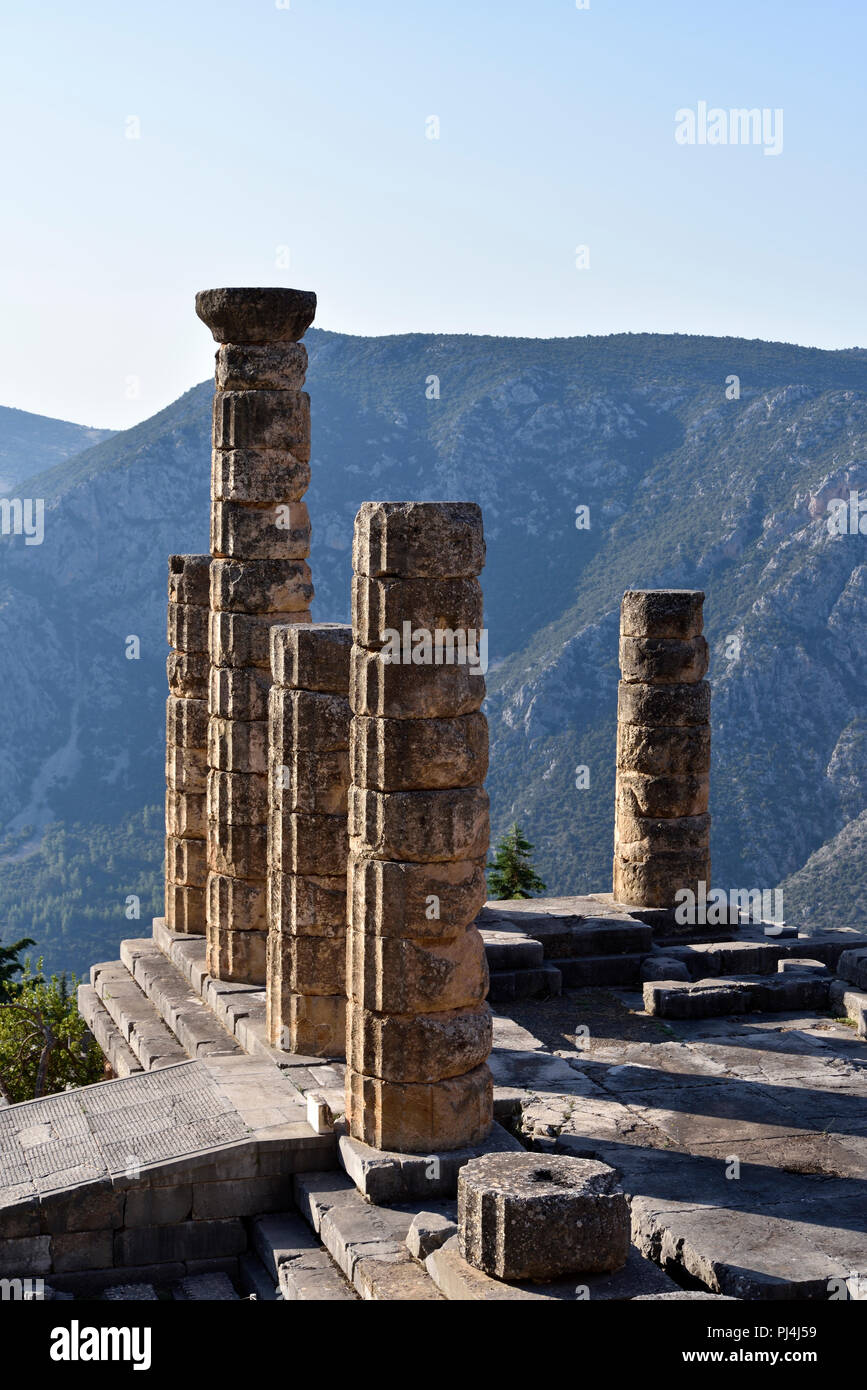 Le temple d'Apollon à Delphes, Grèce centrale Banque D'Images