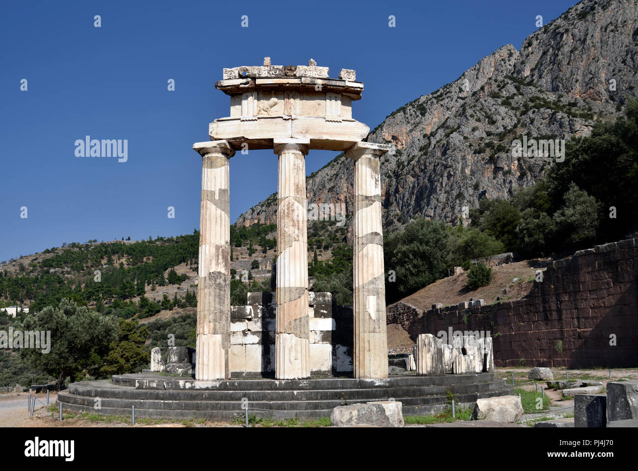 Le Tholos à Athena Pronaia temple de Delphes, Grèce centrale Banque D'Images
