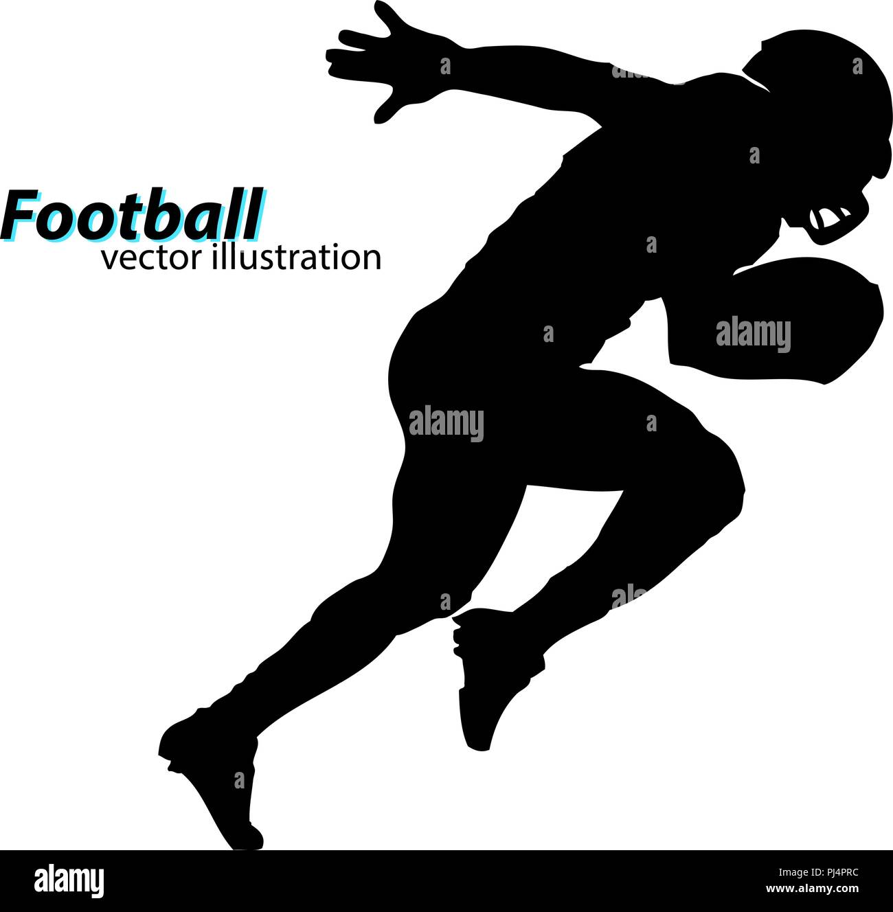 Silhouette d'un joueur de football. Arrière-plan et le texte sur un calque séparé, la couleur peut être changée en un clic. Rugby. Le football américain Illustration de Vecteur