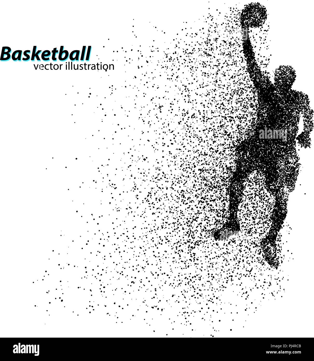 Basket-ball à partir de particules. Arrière-plan et le texte sur un calque séparé, la couleur peut être changée en un clic. Résumé de basket-ball Illustration de Vecteur