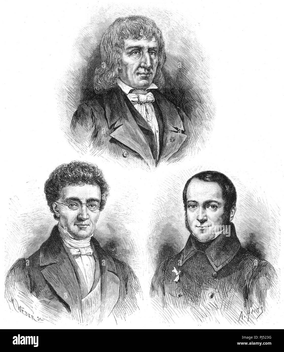 Le Baron Surlet de Chokier - Baron de Gerlache - Vicomte Ch. Vilain XIIII. Banque D'Images