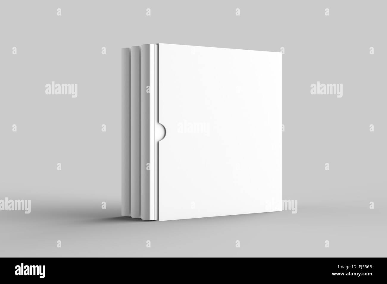 Coffret maquette livre carré isolé sur fond gris doux. 3D illustration  Photo Stock - Alamy