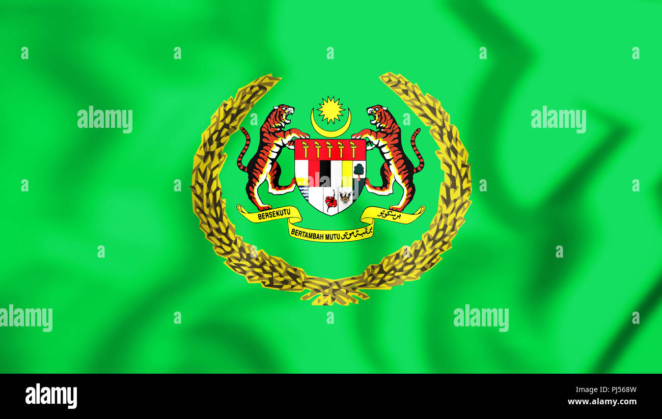 Le Royal Standard du Raja Permaisuri Agong, Malaisie. 3D Illustration. Banque D'Images