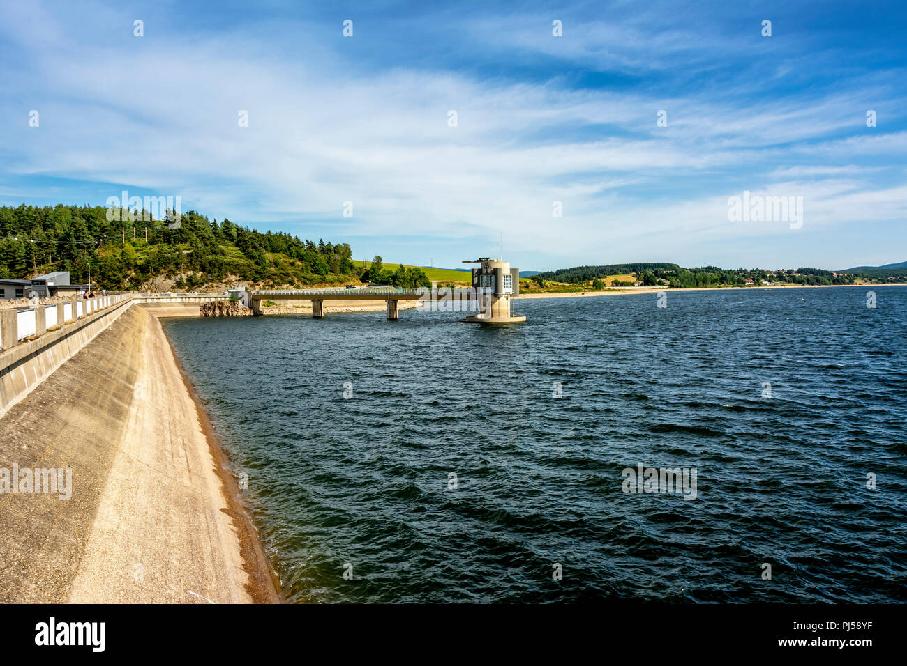 Lac de Naussac et Langogne, Naussac barrage, la Lozère, l'Occitanie, France, Europe Banque D'Images