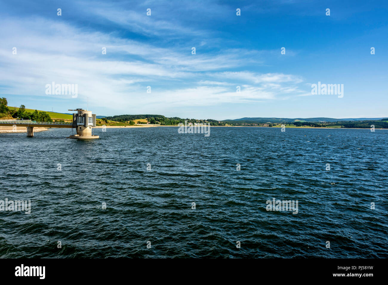 Lac de Naussac et Langogne, Naussac barrage, la Lozère, l'Occitanie, France, Europe Banque D'Images