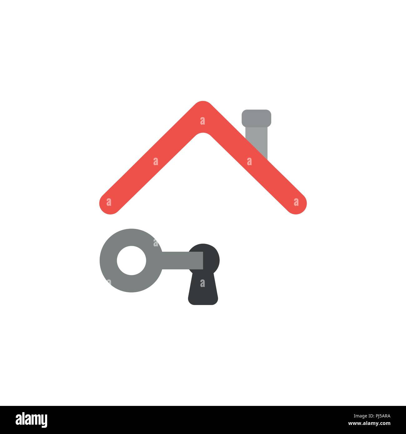 L'icône d'illustration vectorielle, concept de serrure de déverrouillage sous toit de maison. Illustration de Vecteur