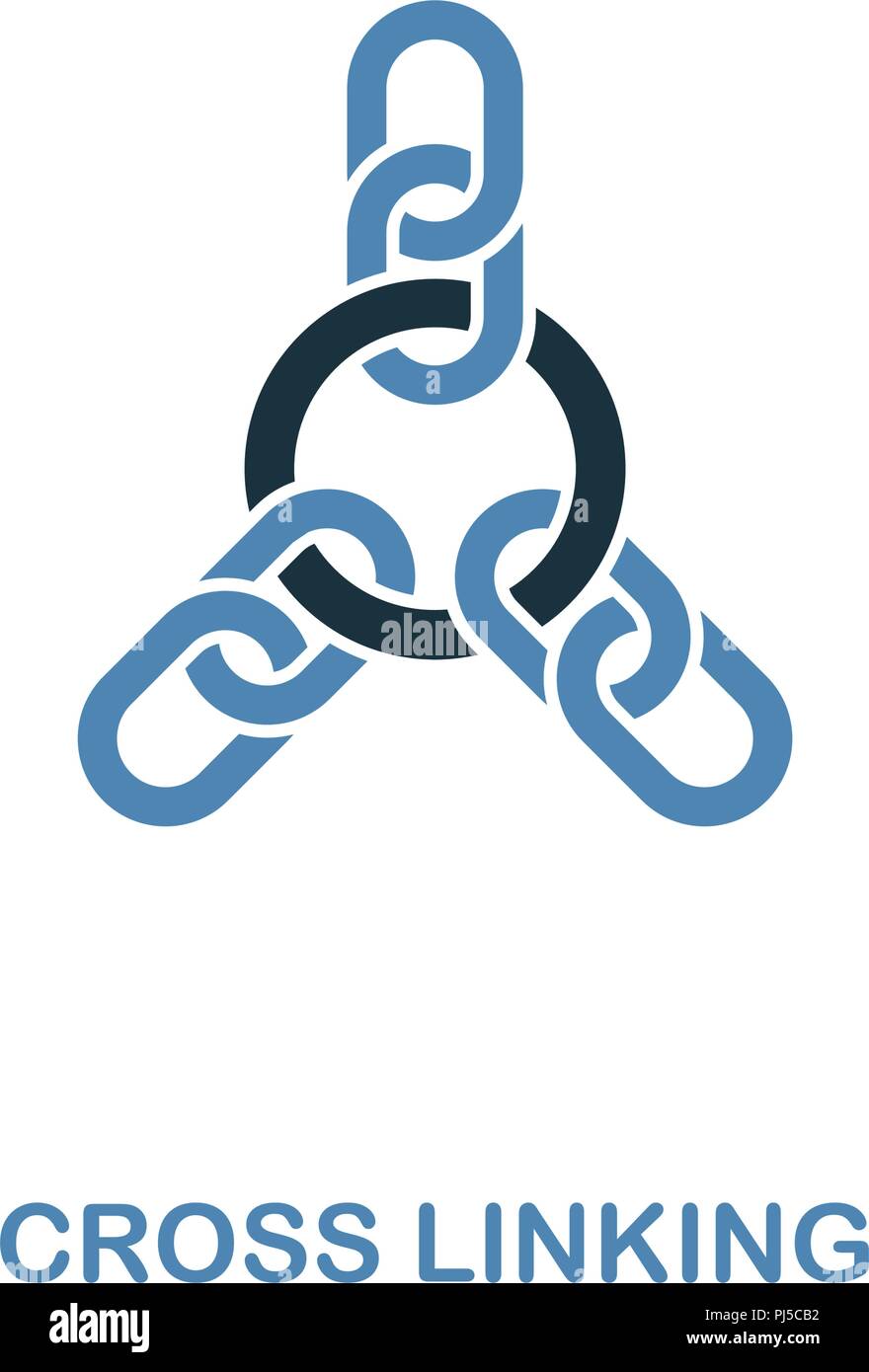 Cross Linking icône. Illustration de l'élément simple en 2 couleurs design. Signe de l'icône Cross Linking seo collection. Mobile et la conception de logiciels, d'applications et Illustration de Vecteur