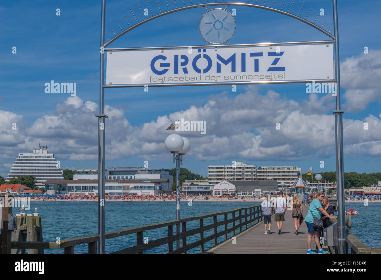 Seebruecke, Strand, Ostseebad (Gem. Groemitz) am 14.08.2017 Mecklenburg-strelitz Banque D'Images