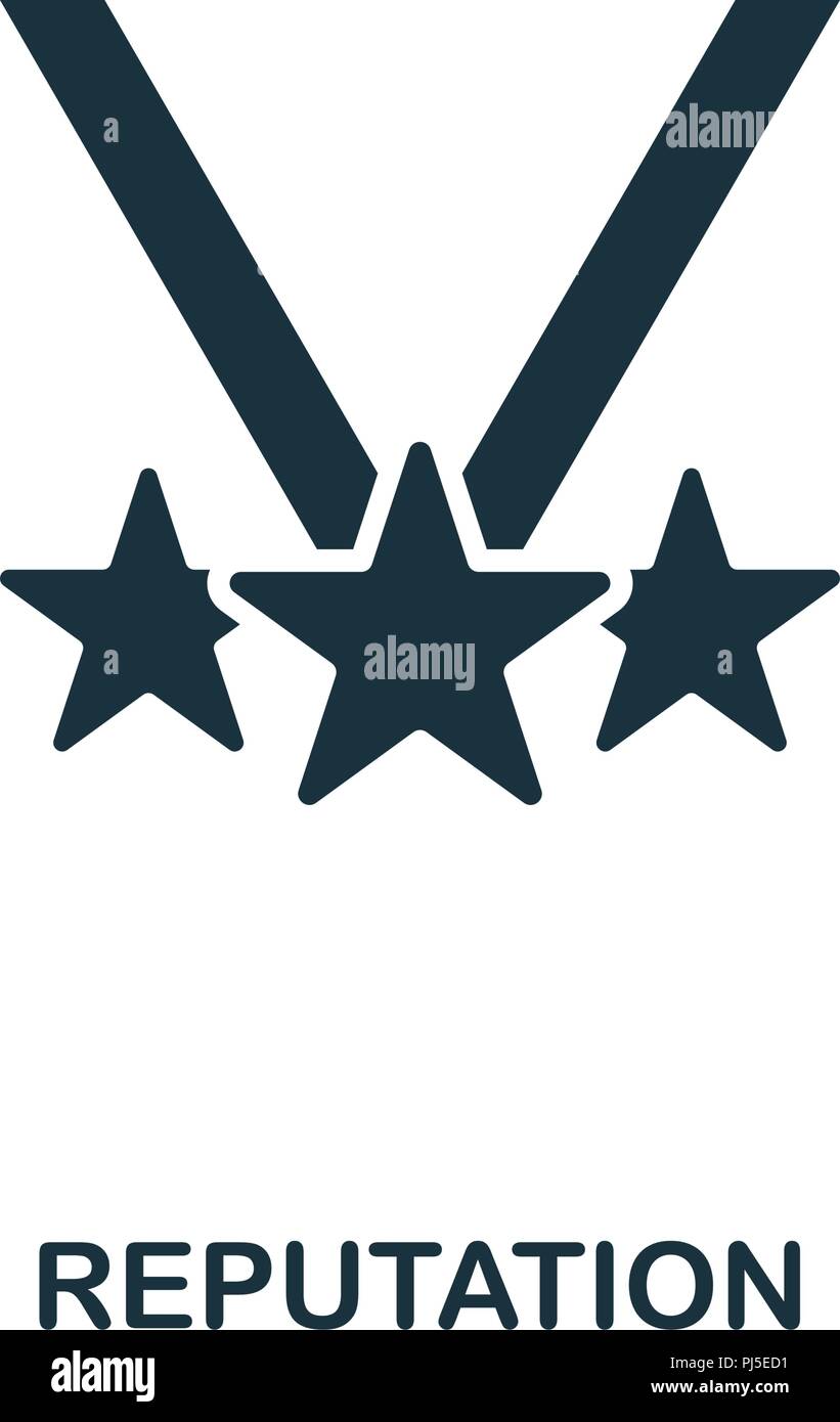 L'icône de réputation. Design de style monochrome collection gestion. L'ASSURANCE-CHÔMAGE. Pixel simple parfait icône pictogramme réputation. Web design, applications, logiciels, p Illustration de Vecteur