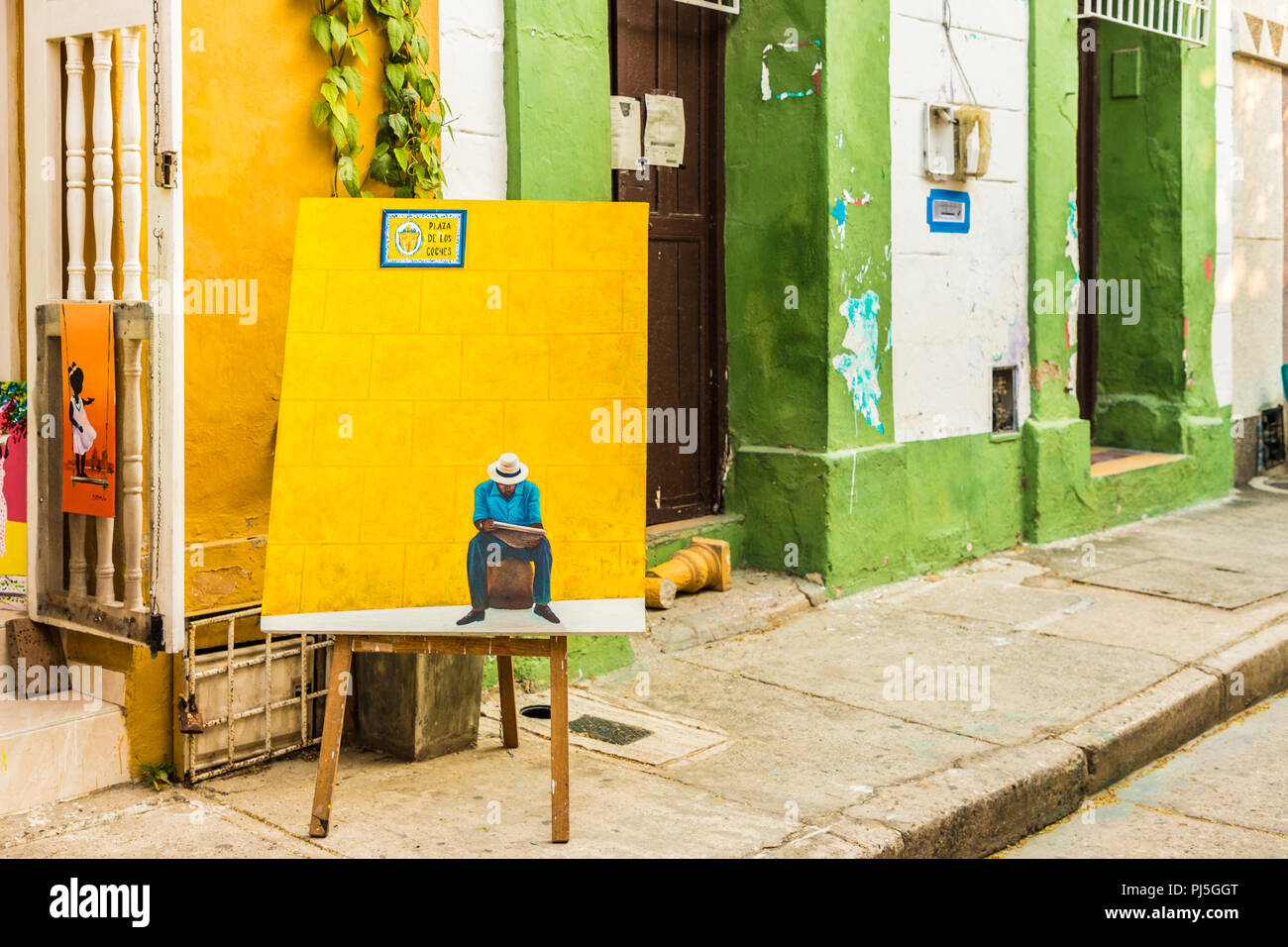 Une vue typique à Cartagena en Colombie. Banque D'Images