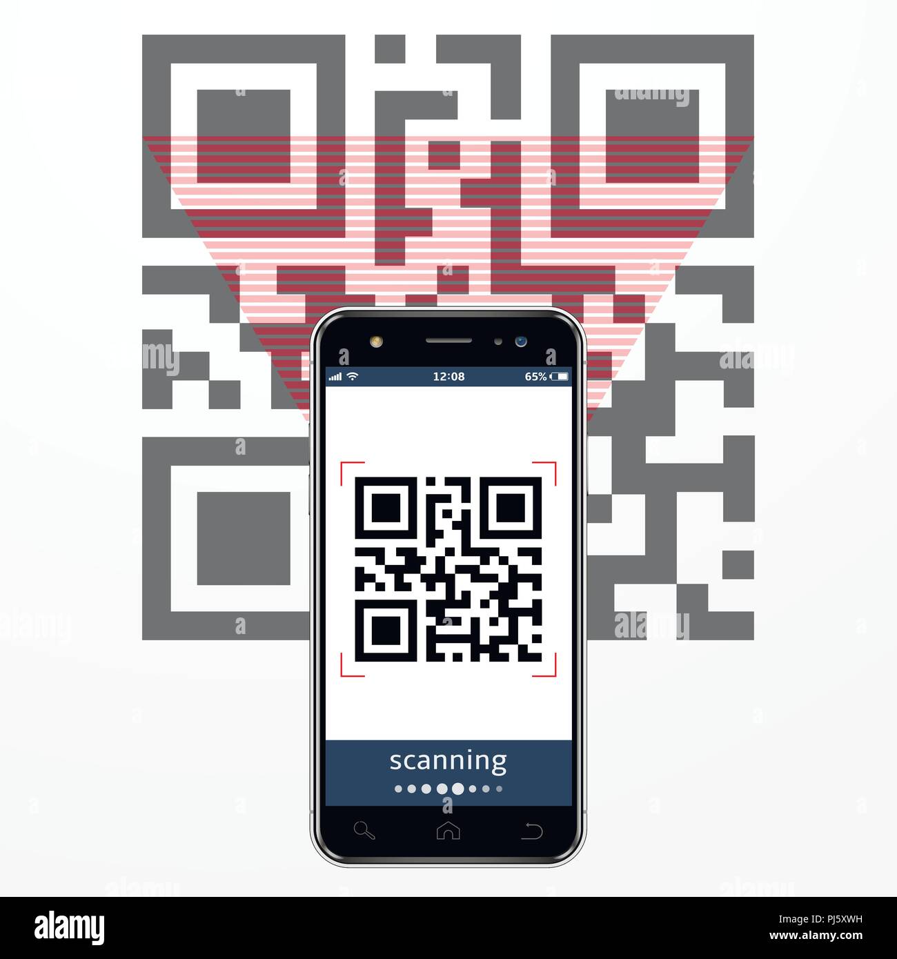 La numérisation d'un QR code Smartphone Illustration de Vecteur