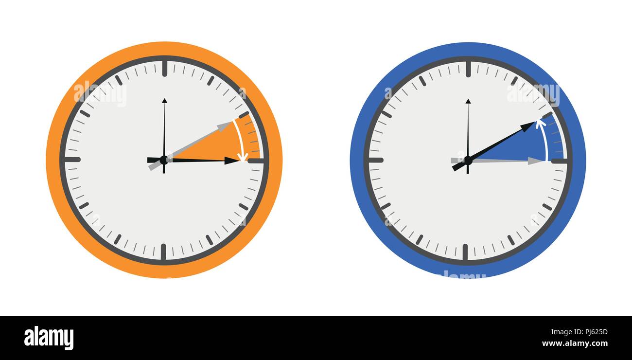 Changement de l'horloge l'orange et le bleu vector illustration EPS10 Illustration de Vecteur