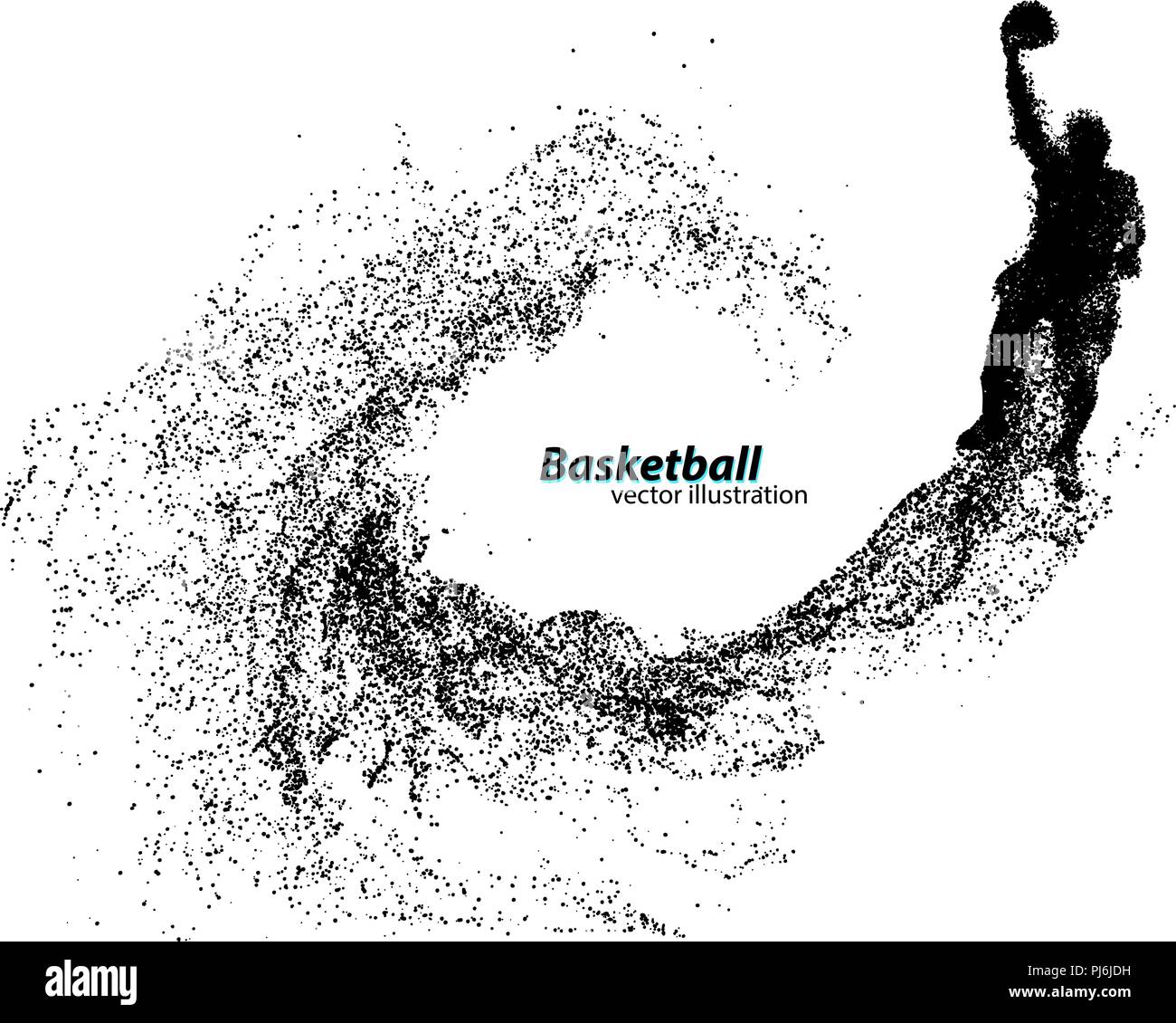 Basket-ball à partir de particules. Arrière-plan et le texte sur un calque séparé, la couleur peut être changée en un clic. Résumé de basket-ball Illustration de Vecteur