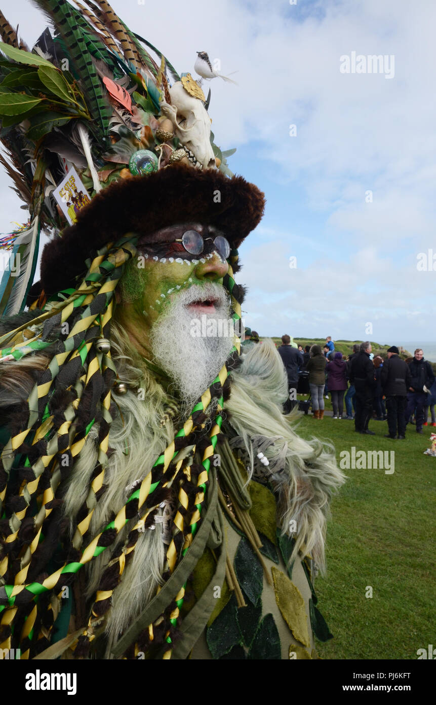 Les gens colorés au Jack in the green festival, Hastings, Royaume-Uni Banque D'Images