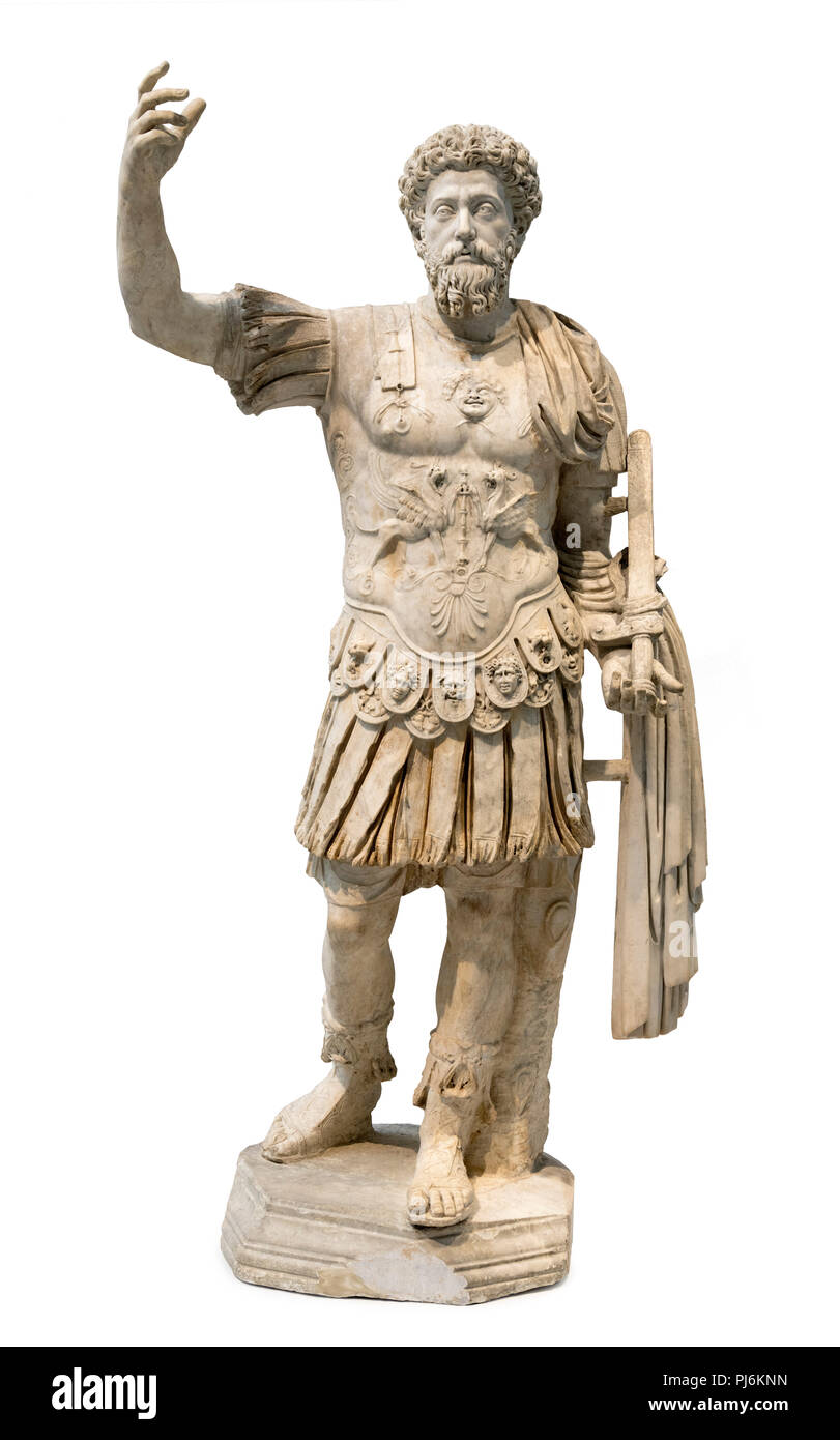 Statue de l'empereur romain Marc-Aurèle, datant d'environ 160 AD. Banque D'Images